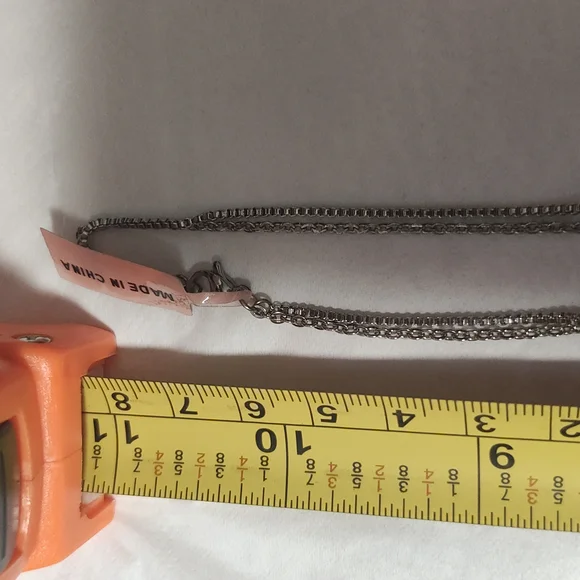 Blue Stone Silver Necklace with Ornate Design - Picture 6 of 12